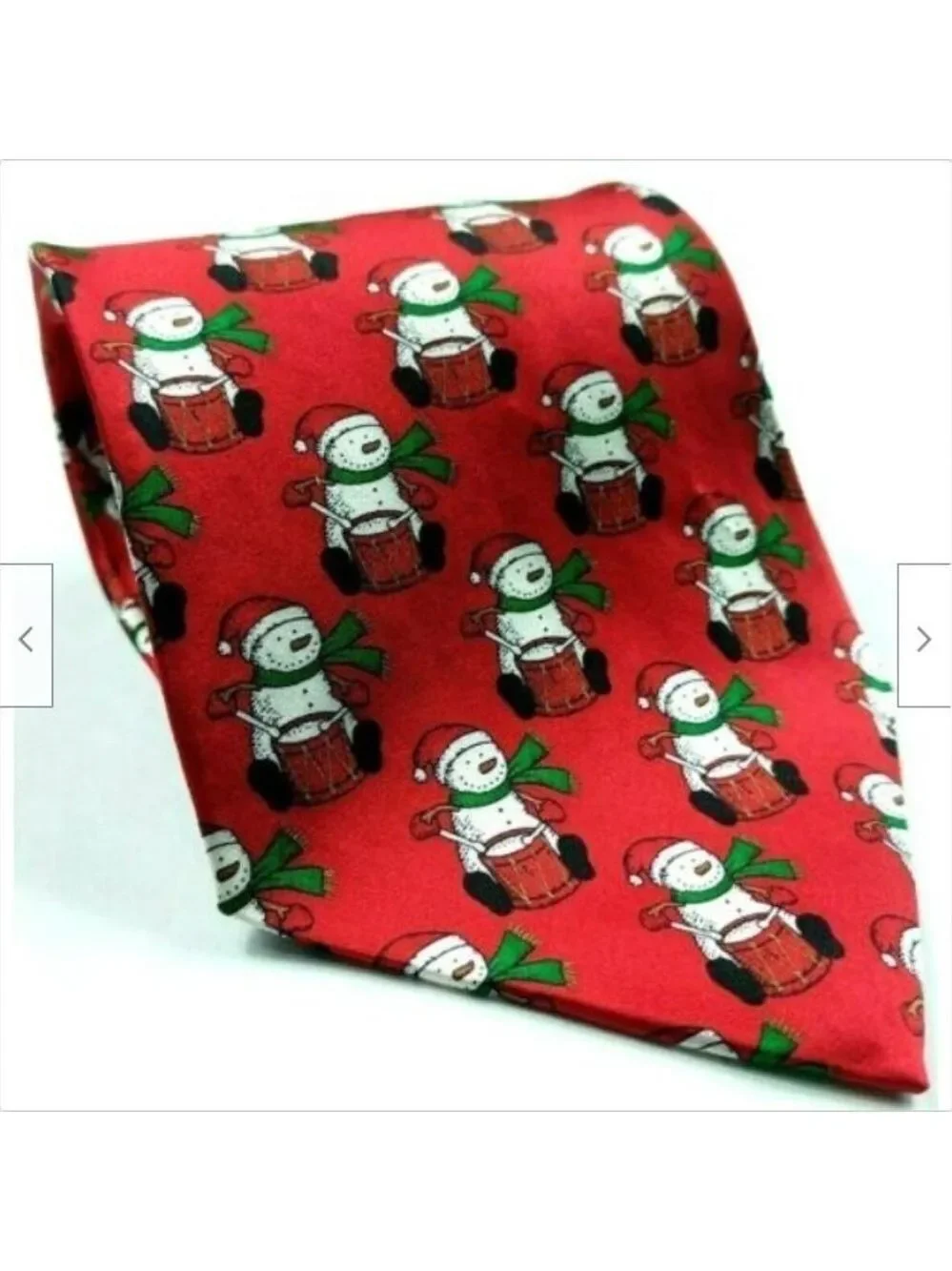 Hallmark Snowman Drums Christmas Tie
